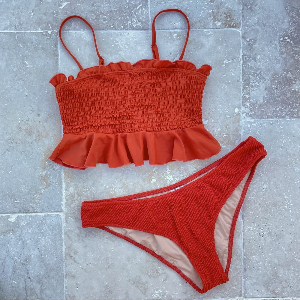Madewell•Second Wave/Ribbed Classic/Bikini Bottom AND Cabana del Sol Top Sz L